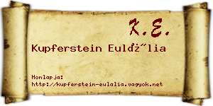 Kupferstein Eulália névjegykártya
